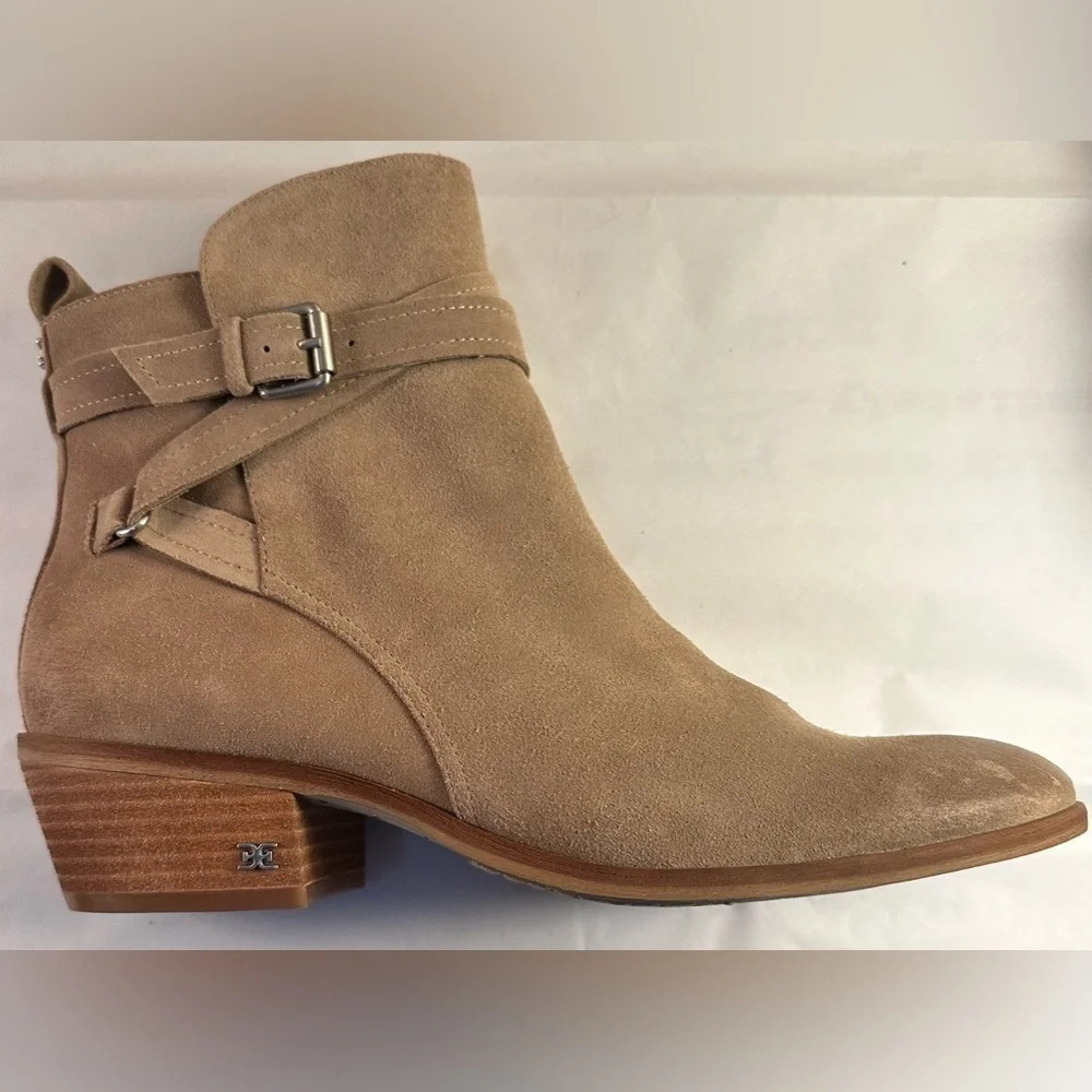 NEW Sam Edelman Leather Ankle Boots Polina Safari Tan Size 10 - Picture 4 of 8